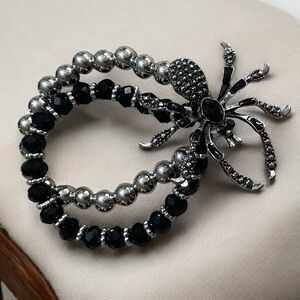 Unique Gothic Spider Beaded Bracelet